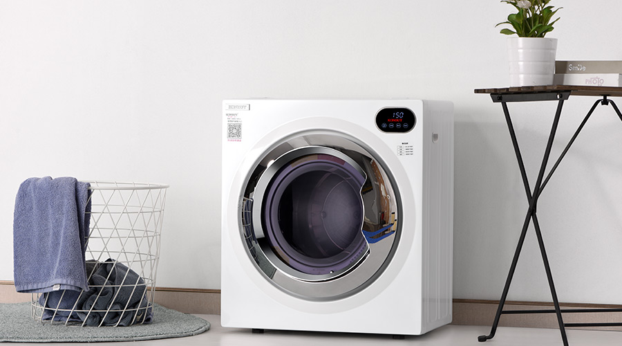 自然晾曬過的衣物灰塵多，家用衣物烘干機烘衣更干凈！